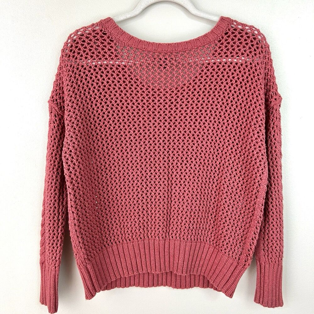 American Eagle Outfitters Mauve Rustic Pink Thick Cableknit Y2K Cozy Sweater Med - Picture 6 of 7